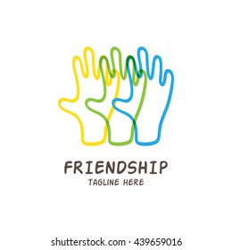 Friendship, Teamwork, Connectivity logo template