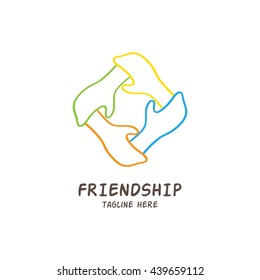 Friendship, Teamwork, Connectivity logo template