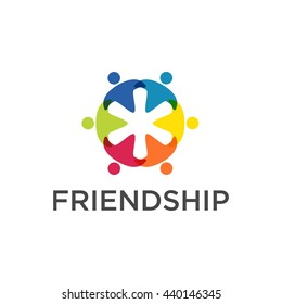 Friendship, Teamwork, Connectivity logo template