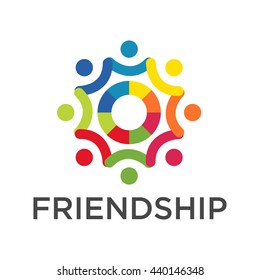 Friendship, Teamwork, Connectivity logo template