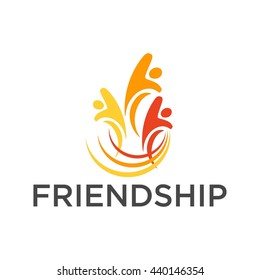 Friendship, Teamwork, Connectivity logo template