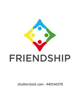Friendship, Teamwork, Connectivity logo template