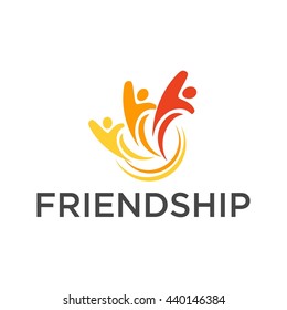 Friendship, Teamwork, Connectivity logo template