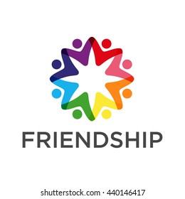 Friendship, Teamwork, Connectivity logo template