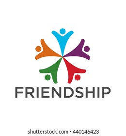 Friendship, Teamwork, Connectivity logo template