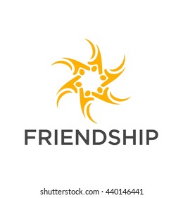 Friendship, Teamwork, Connectivity logo template