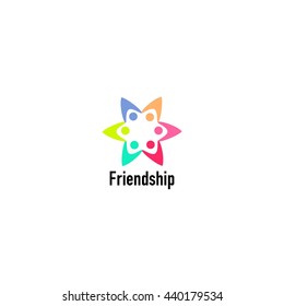 Friendship, Teamwork, Connectivity logo template
