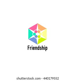 Friendship, Teamwork, Connectivity logo template
