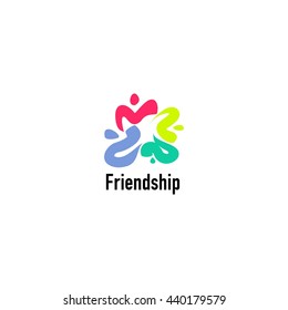 Friendship, Teamwork, Connectivity logo template
