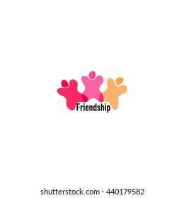 Friendship, Teamwork, Connectivity logo template
