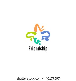 Friendship, Teamwork, Connectivity logo template
