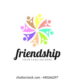 Friendship, Teamwork, Connectivity logo template