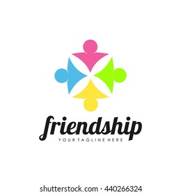 Friendship, Teamwork, Connectivity logo template