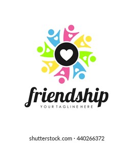 Friendship, Teamwork, Connectivity logo template