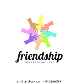 Friendship, Teamwork, Connectivity logo template