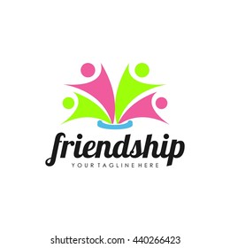 Friendship, Teamwork, Connectivity logo template