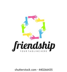 Friendship, Teamwork, Connectivity logo template