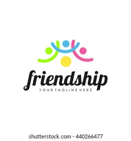 Friendship, Teamwork, Connectivity logo template