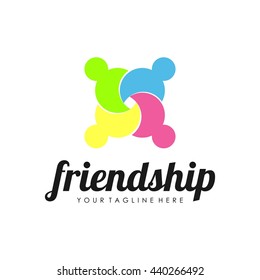 Friendship, Teamwork, Connectivity logo template