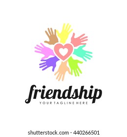 Friendship, Teamwork, Connectivity logo template