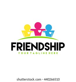 Friendship, Teamwork, Connectivity logo template