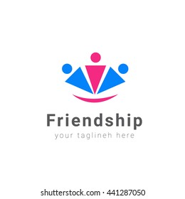 Friendship, Teamwork, Connectivity logo template