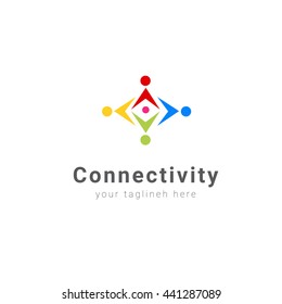 Friendship, Teamwork, Connectivity logo template
