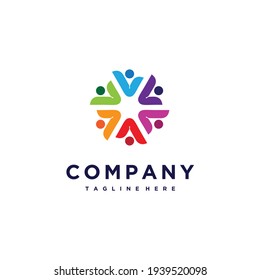 Friendship, Teamwork, People connectivity logo design inspiration