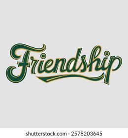 Friendship text of saint patrick day vector typography transparent background