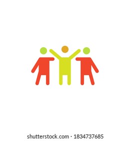 friendship of three vector icon design template