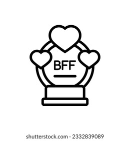 Friendship Throphy Outline Icon Vector Illustration
