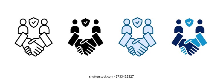 Conjunto de iconos de confianza de amistad Colección de estilo múltiple