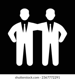 Friendship two man team icon isolated vector logo design for web and print download