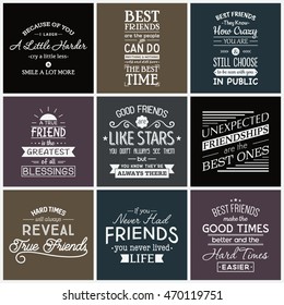 Friendship. Typography quotes.