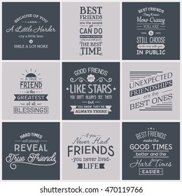 Friendship. Typography quotes.