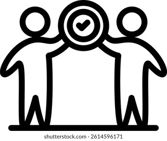 Friendship Unity Line Vector Icon Design