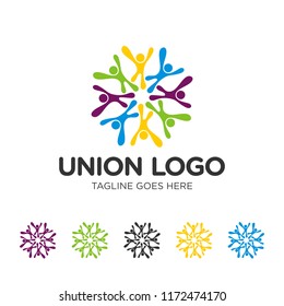 Friendship, Unity, Teamwork, Community Vector Logo Template