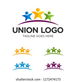 Friendship, Unity, Teamwork, Community Vector Logo Template