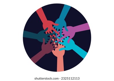 Friendship vector, hands group symbol