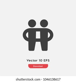Friendship vector icon. Hug symbol.  Linear style sign for mobile concept and web design. partnership symbol logo illustration. vector graphics - Vector.