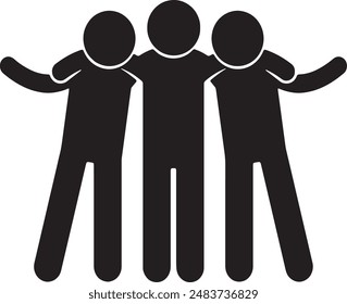 Friendship Vector Icon of Three friends 