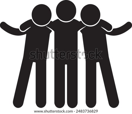 Friendship Vector Icon of Three friends 