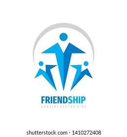 Friendship vector logo design. Teamwork concept sign. People symbol. 