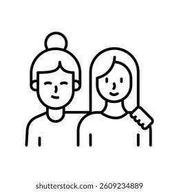 Friendship vector outline icon. EPS 10 file