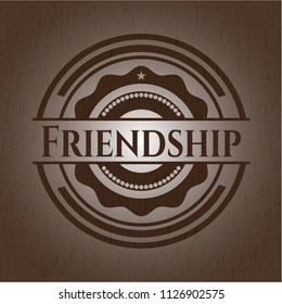 Friendship vintage wooden emblem