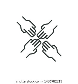 friendship vow - minimal line web icon. simple vector illustration. concept for infographic, website or app.