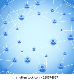 Friendzone circle user connection ring. Vector illustration