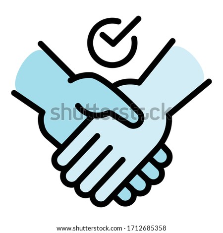 Frienship handshake icon. Outline frienship handshake vector icon for web design isolated on white background