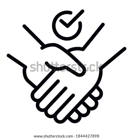 Frienship handshake icon. Outline frienship handshake vector icon for web design isolated on white background