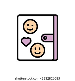 Frienship Notebook Icon Vector Illustration